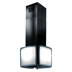 Elica Light Cube Island Cooker Hood, White/Stainless Steel